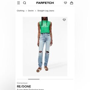 RE/DONE super high drain pipe jeans